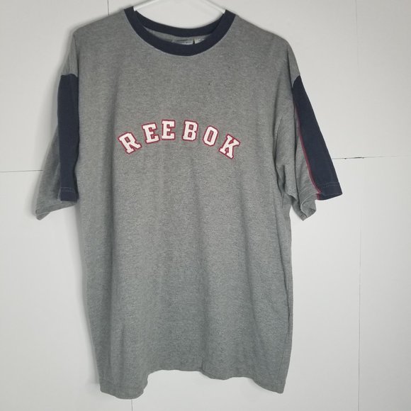 Reebok Other - Reebok Short Sleeve Embroidered Logo Vintage Shirt Men's Large L Gray Blue